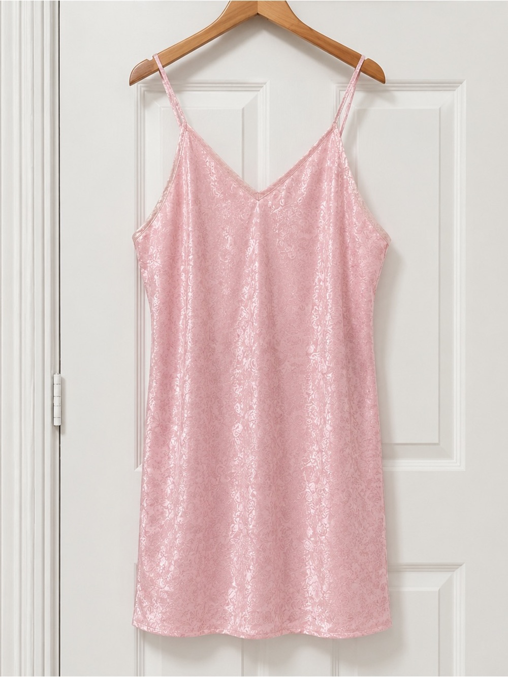 Vintage Avenue Body Pink Floral Satin Slip Dress Nightgown Lingerie 22/24